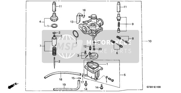 Honda PK50M 1999 Carburettor for a 1999 Honda PK50M